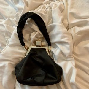 | Brand new black satin evening bag |